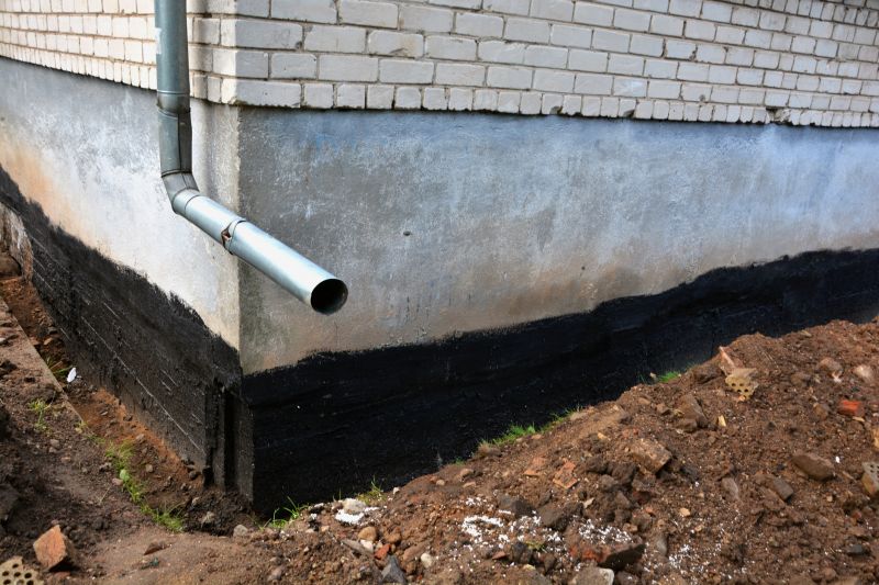 Drainage system installation around foundation